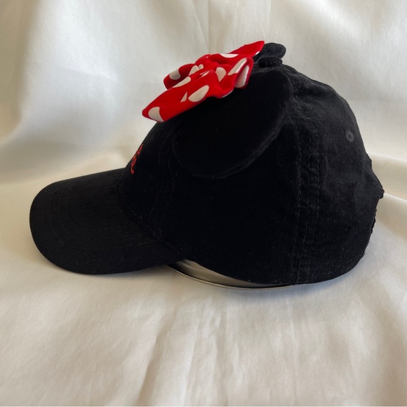 Disney Minnie Mouse Hat Girls OS Corduroy Black/Red/White Adjustable Embroidery - Picture 3 of 11